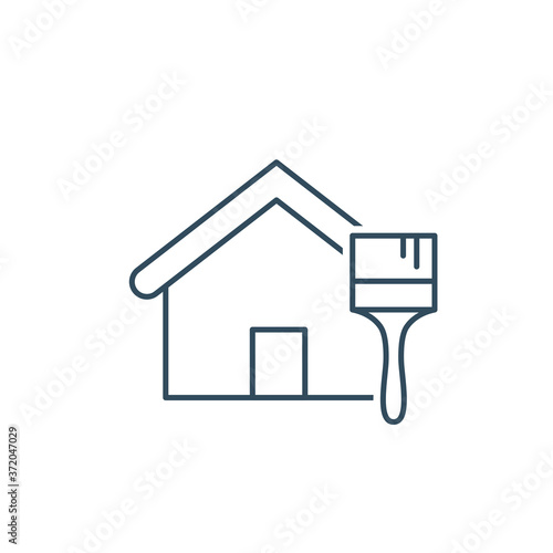 House renovation icon. Painting services icon.