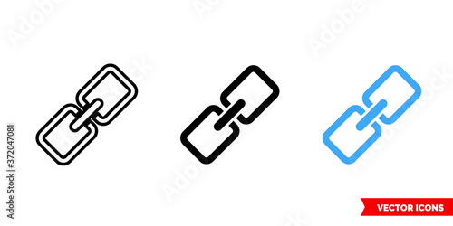 Connect link icon of 3 types color, black and white, outline. Isolated vector sign symbol.