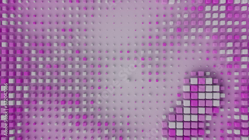 Pink cubic array is pulsati...