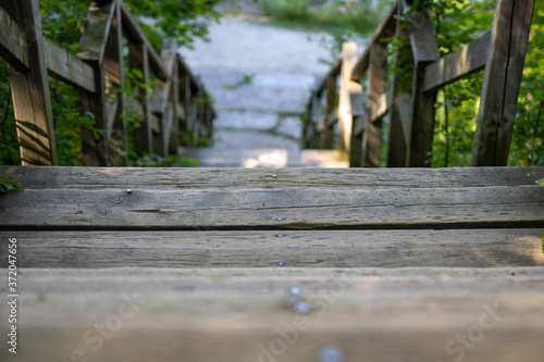 Wooden Stairs on a Trail
