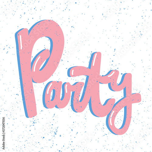 Party. Placard template with calligraphic design flat design elements. Retro art for covers, banners, flyers and posters. Eps vector illustration