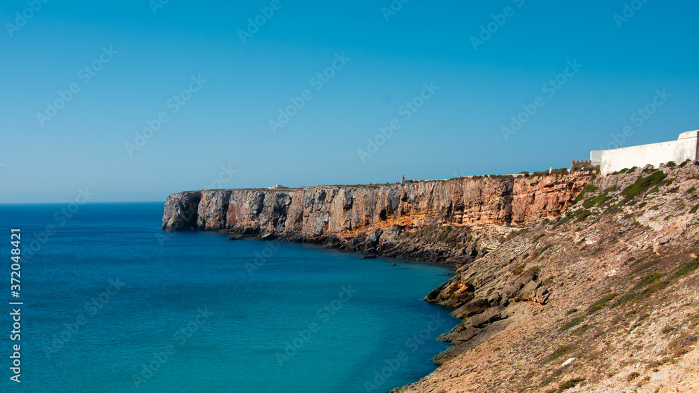 View of the coast of the atlantic ocean in portugal, Sagres
