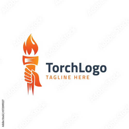 Torch Logo Design Vector Illustration