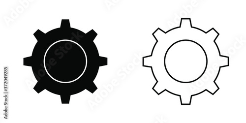 Setting icon vector isolated illustration, black and white version