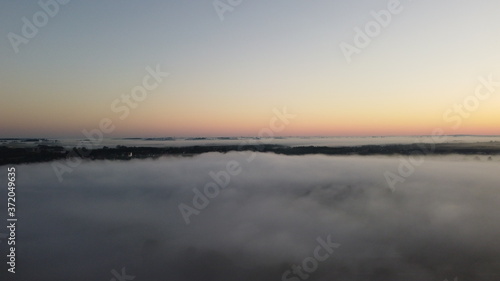 Foggy Morning Over Gudenaaen  Randers Denmark 2020