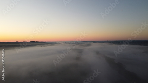 Foggy Morning Over Gudenaaen, Randers Denmark 2020