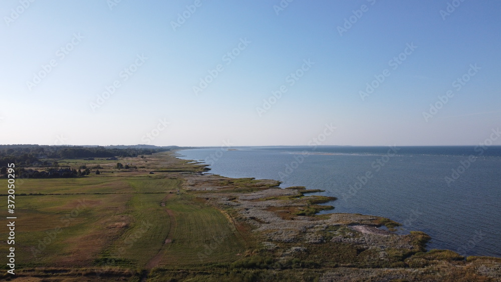 Aerial View Over Beach in Denmark, August 2020