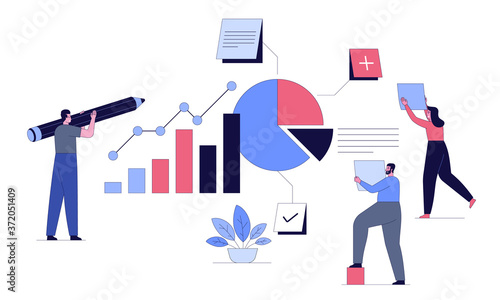 Vector character illustration of task management, time planning