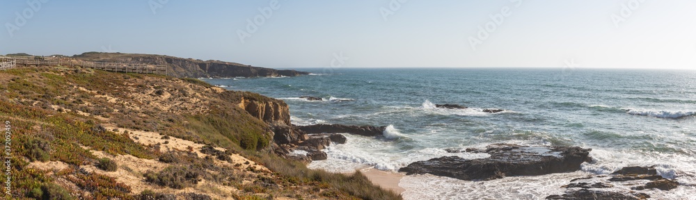 Malhao Beach during the summer days, at Costa Vicentina