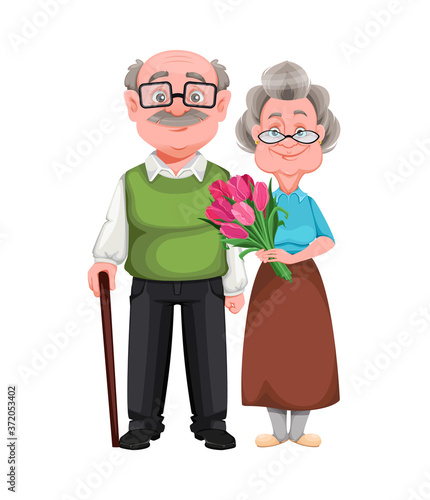 Grandparents day. Grandmother and grandfather