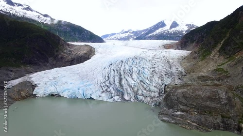 Mendenhall glacier Alaska drone shot 
