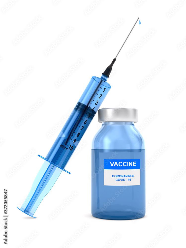 vaccine from covid-19 on white background. Isolated 3D illustration vaccine from covid-19 on white background. Isolated 3D illustration