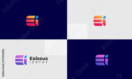 Eaissus E and  i Letter  logo design 