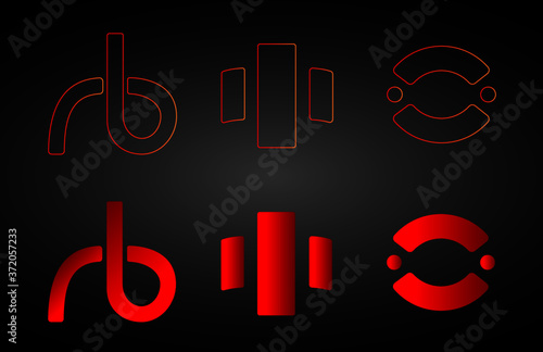 3 logos diferentes, grandiosos en neon y con color de relleno