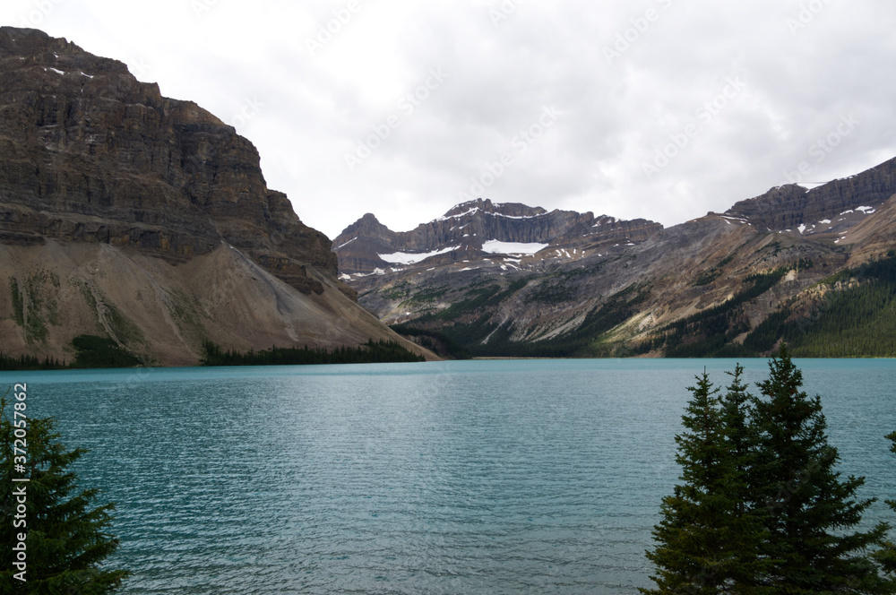 Bow Lake on a Cloudy Day