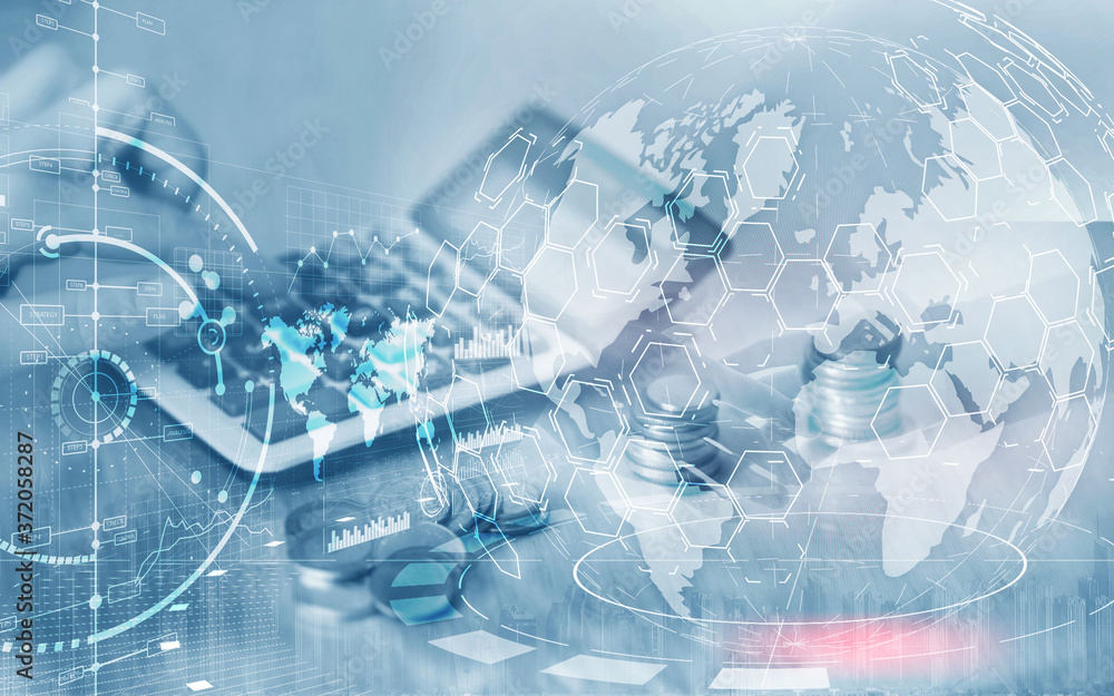 Business Finance concept Double Exposure Trading Stock Control panel Strategy marketing. Business Finance concept Double Exposure Trading Stock Control panel Strategy marketing.