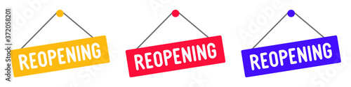 Set of Reopening label icon
