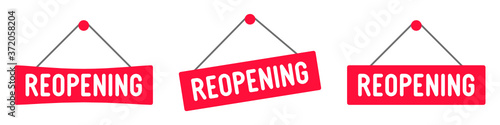 Set of Reopening label icon