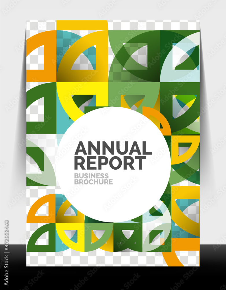 Naklejka premium Business flyer annual report, circle and triangle shapes modern design