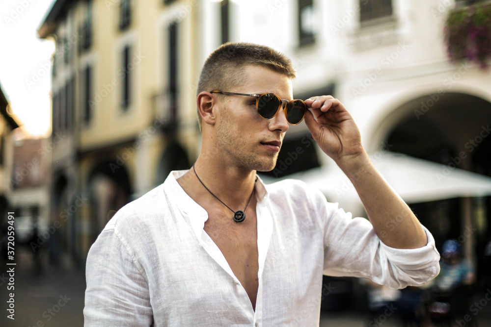 Blonde guy in the city