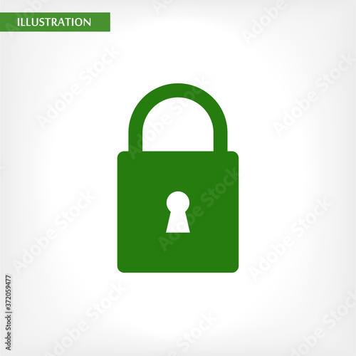 Lock vector icon , lorem ipsum Flat design