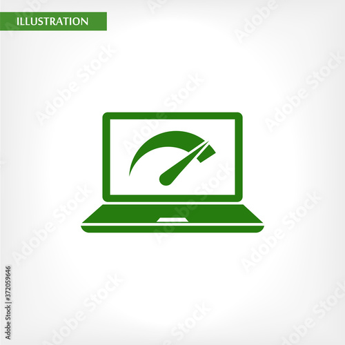 Speed test laptop  vector icon , lorem ipsum Flat design