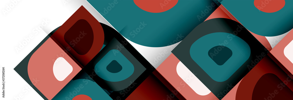 Set of vector modern geometric abstract backgrounds with repeating abstract round shapes patterns and shadow effects Set of vector modern geometric abstract backgrounds with repeating abstract round shapes patterns and shadow effects
