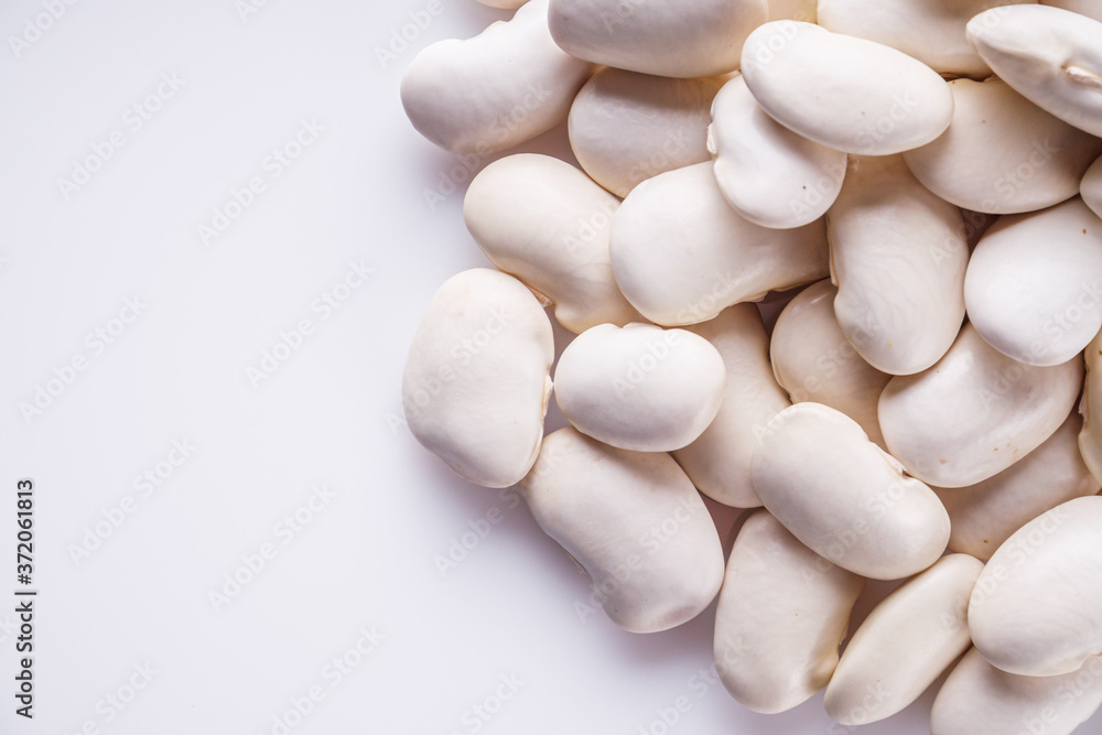 fresh organic natural beans on a white background fresh organic natural beans on a white background