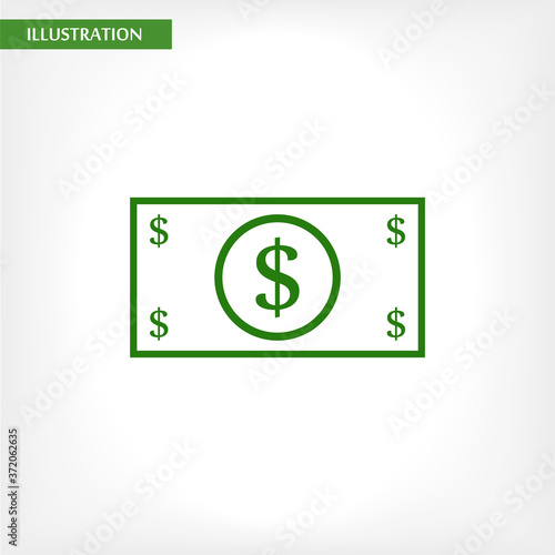 Dollar vector icon , lorem ipsum Flat design