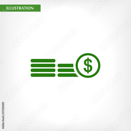 Coins  vector icon  , lorem ipsum Flat design
