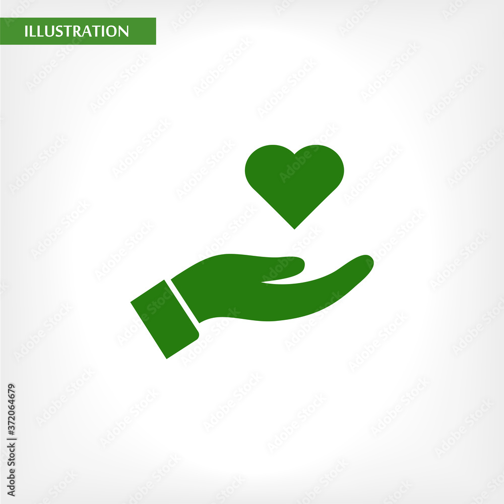 Heart in hand icon vector , lorem ipsum Flat design Heart in hand icon vector , lorem ipsum Flat design