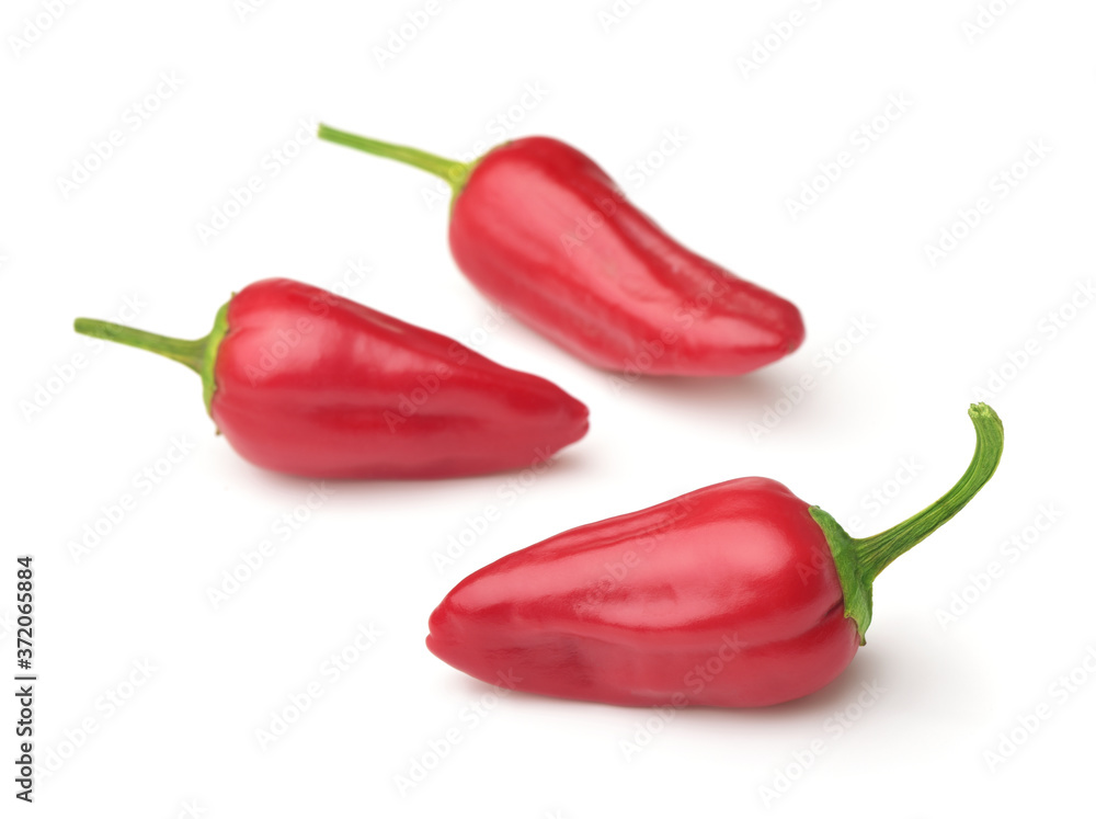 Three red jalapeno chili peppers Three red jalapeno chili peppers