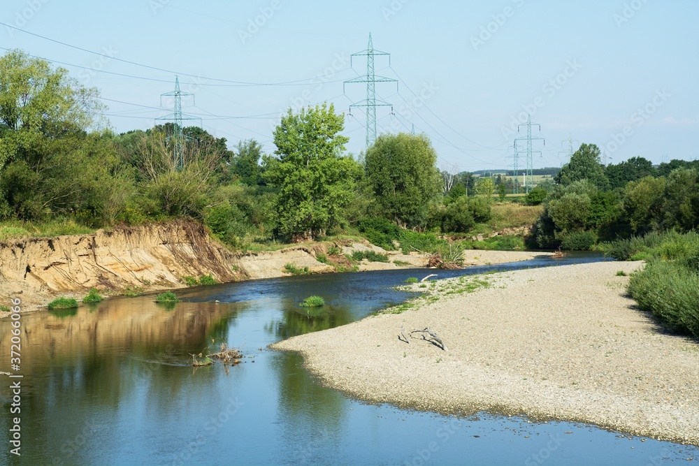Becva. Downstream meanders. Central Moravia. Czechia. Europe.
