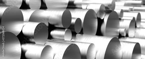 Stack of Stainless steel rods photo