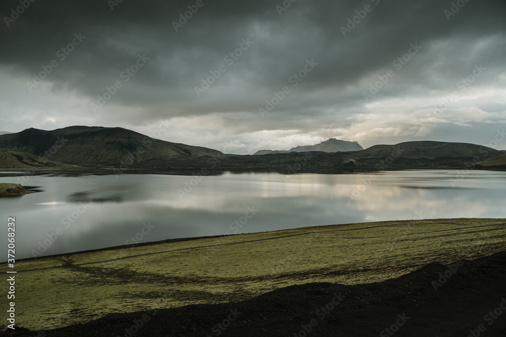 Frostastadavatn lake in South Iceland. Beautiful nature landscape Frostastadavatn lake in South Iceland. Beautiful nature landscape