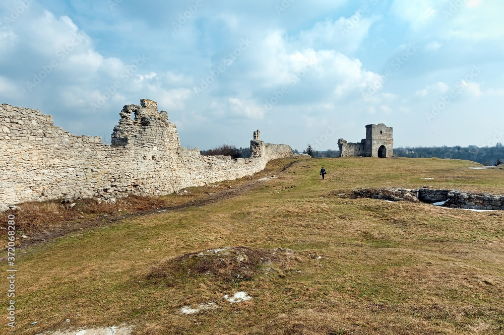 Fototapeta premium Ruins of Kremenets Castle, Kremenets town in Ukraine