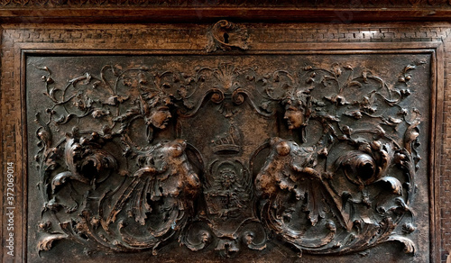 Wallpaper Mural Carved wood paneling ornate Torontodigital.ca