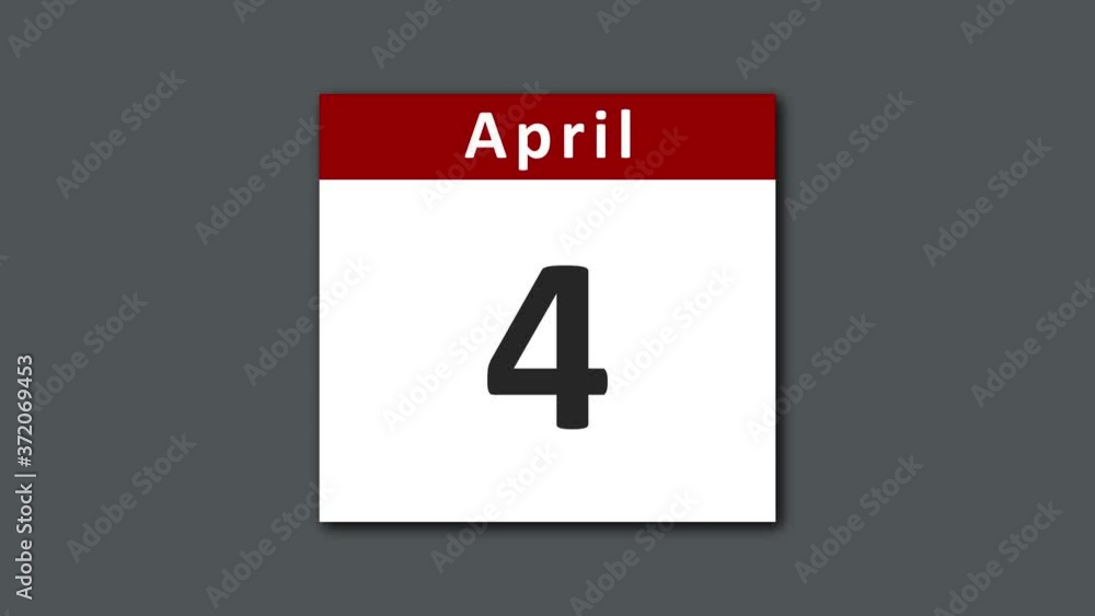April calendar flipping and tearing the pages of the days for the entire month of April April calendar flipping and tearing the pages of the days for the entire month of April
