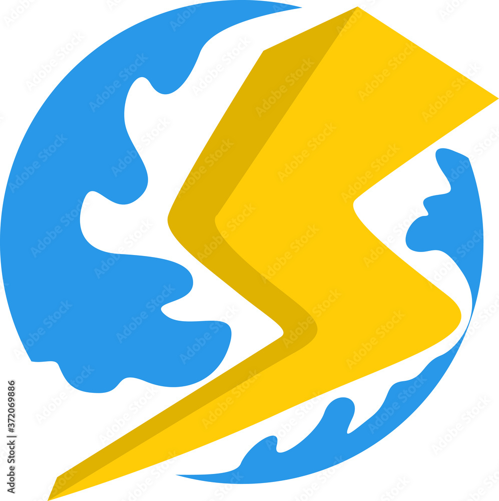 Vector Design of an Energy Logo in Yellow and Blue with Circle Theme
