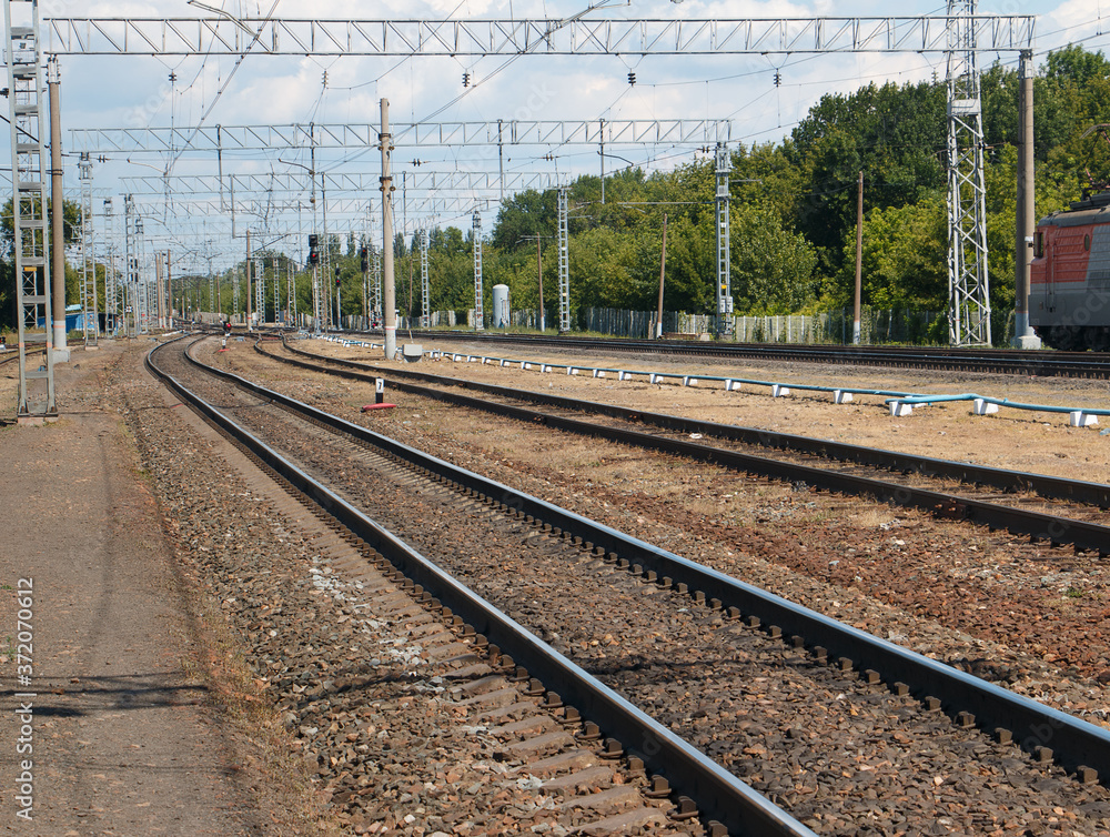 railway tracks stretching into the distance, power to the Railways railway tracks stretching into the distance, power to the Railways