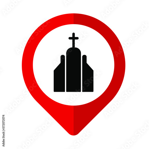 church location sign on white background