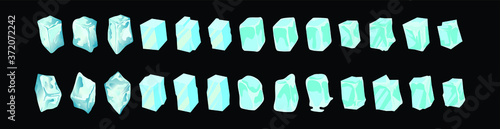 set of ice cube icon design template with various models. vector illustration