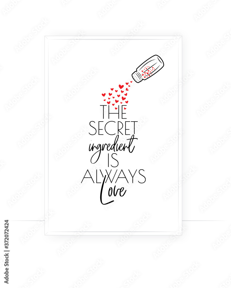 The secret ingredient is always love. Love svg vector. Minimalist art