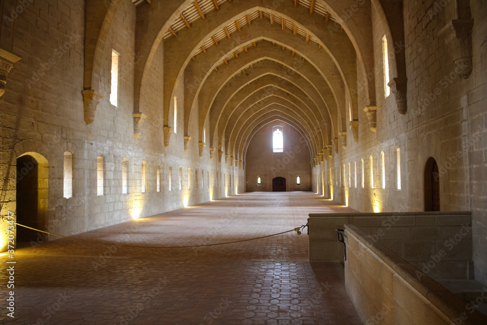 The Gothic hall of the Poblet monastery (cat. Reial Monestir de Santa Maria de Poblet).