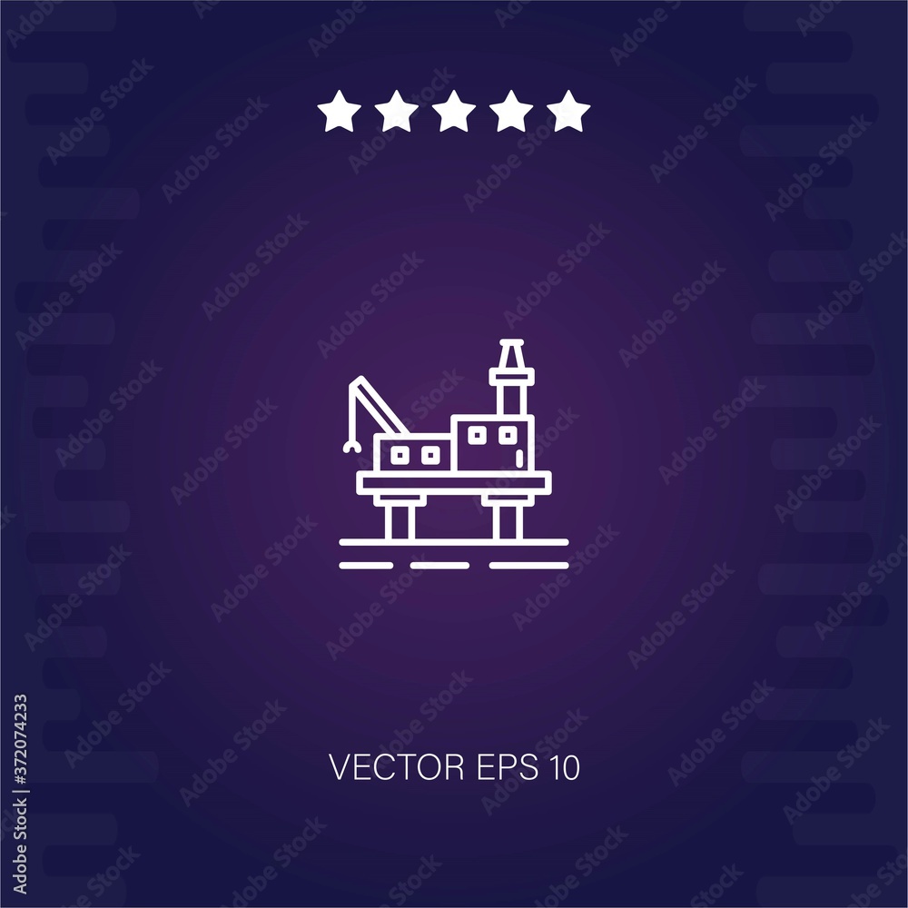 oil platform vector icon modern illustration