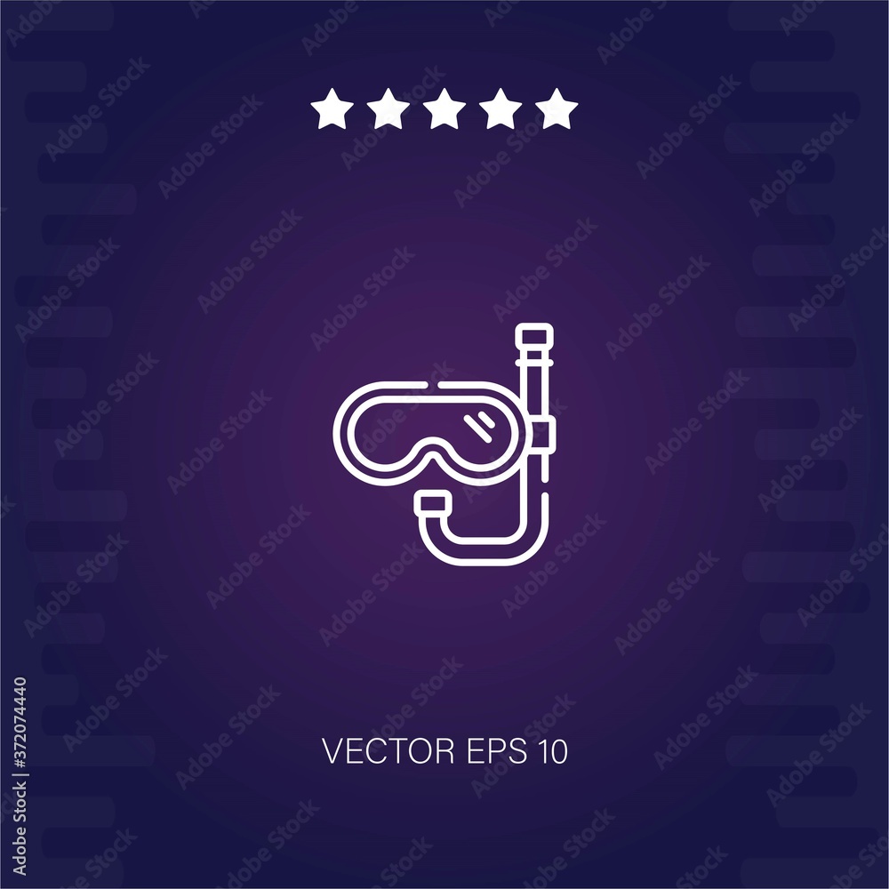 Naklejka premium snorkling vector icon modern illustration