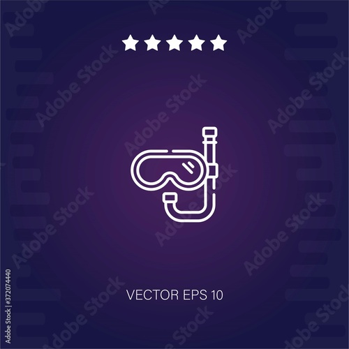 snorkling vector icon modern illustration