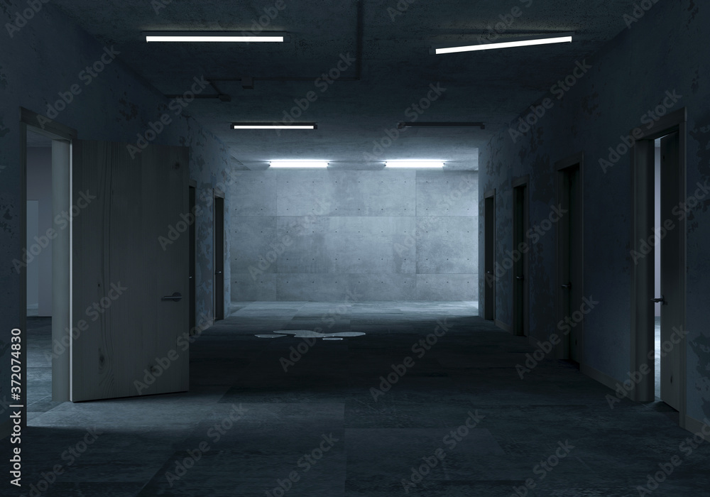 Post apacalypse corridor of the secret laboratory