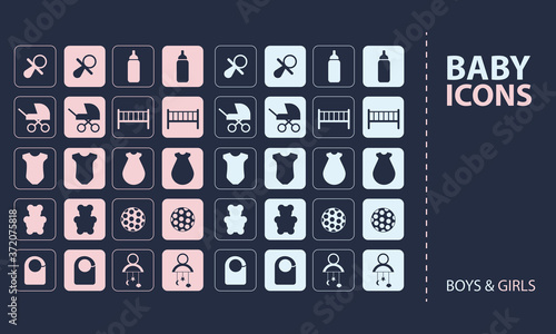 Baby Icons, Girls & Boys, Website Icons