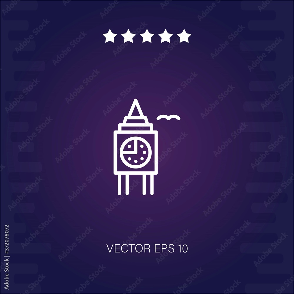 Fototapeta premium big ben vector icon modern illustration